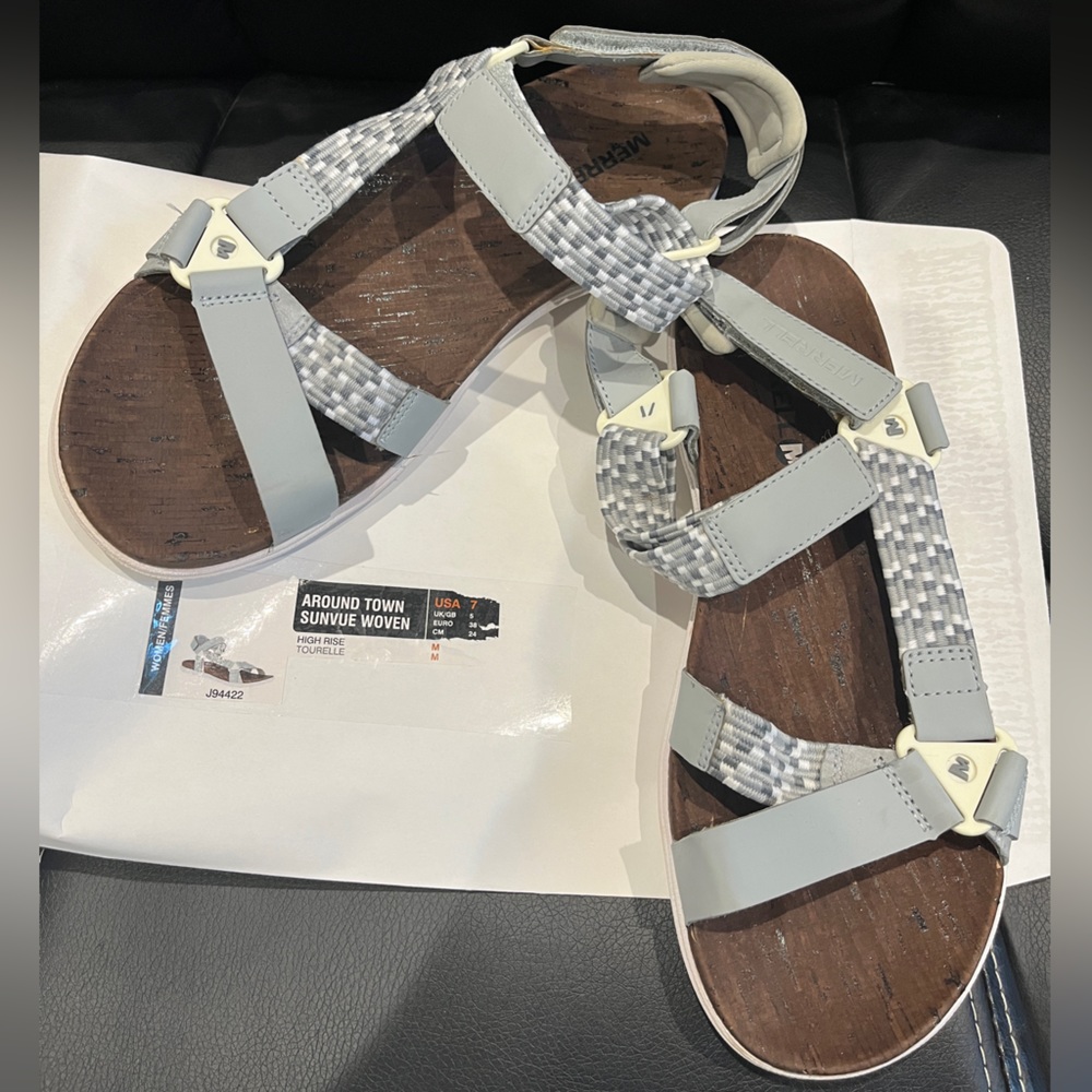 Merrell Sandals Around Town Sunvue Woven Strap Cork Wrap Air Cushion Sole
